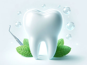 Depiction of a tooth nice and clean